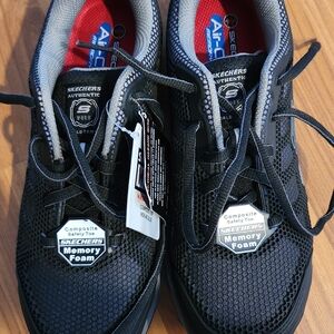 Skechers Women's Black Memory Foam Steel Toed Work Shoe